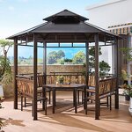 Outdoor Gazebo Factory - Heavy Duty Double Roof Sun Shade Canopy