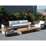 Outdoor Sofa Set Manufacturer - Factory Hot Sale Metal Wood Grain