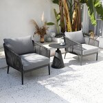 Outdoor Cafe Chairs Manufacturer - Modern Wicker Metal Frame Chairs