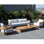 Outdoor Sofa Set Factory - Direct Metal Wood Grain Lounge Set