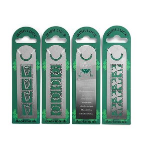 Bookmark Factory - Irish Luck Etching Silver Bookmark