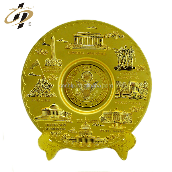 Commemorative Plate Factory - Custom Zinc Alloy 3D Gold Plate