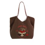 Tote Bag Factory - Autumn Winter Women's Lamb Fleece Cute Cherry Plush