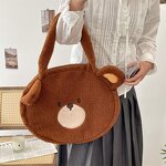 Shoulder Bag Factory - Fashion Cute Bear Plush Handbag with 3d Ear