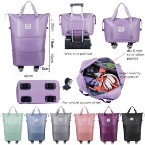 Travel Bag Factory - Super Large Capacity Oxford Expandable Wheel