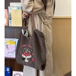 Tote Bag Factory - Autumn Winter Women's Lamb Fleece Cute Cherry Plush