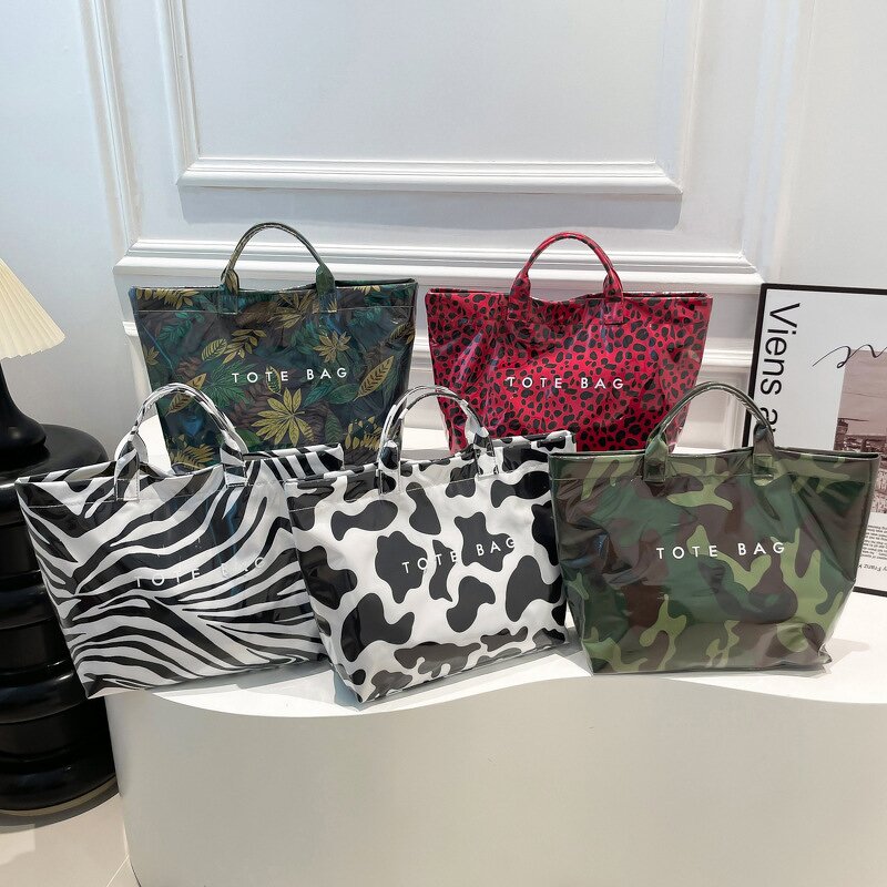 Tote Bag Factory - Women Eco-friendly Leopard Pattern Shopping Pouch