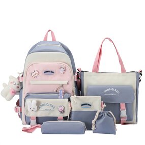 Backpack Set Factory - Cute 5-Piece Junior High Students Value Set