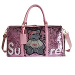 Duffel Bag Factory - Luxury Women Sequin Bear Travel Shoulder Bag