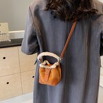 Crossbody Bag Factory - New Fashion PU Velvet Mini Bucket Lamb Wool