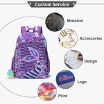Backpack Set Factory - Girls Purple Sequin Mermaid 3-Piece OEM Set