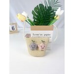 Crossbody Bag Factory - Fashion Unisex Children's Straw Woven Bucket Bag