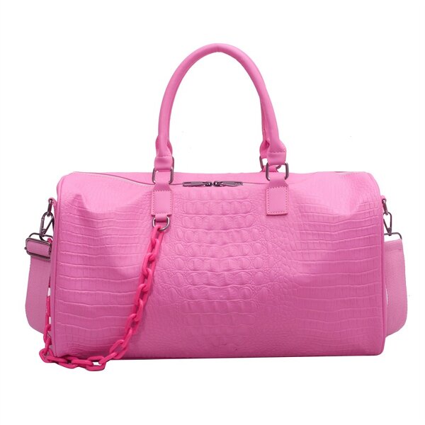 Duffel Bag Factory - Designer Waterproof Pink Weekend PU Travel Bag