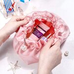 Makeup Bag Factory - Soft Shiny High-End Pleated Cloud Portable
