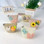 Crossbody Bag Factory - Fashion Unisex Children's Straw Woven Bucket Bag