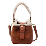 Crossbody Bag Factory - New Fashion PU Velvet Mini Bucket Lamb Wool