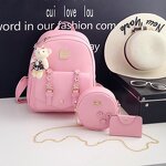 Backpack Set Factory - Hot Sales Sweet Flower PU Leather 3PCS Set