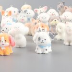 Phone Case Pendant Factory - Resin Flocking Cute Puppy DIY Keychain