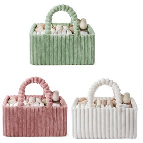 Diaper Storage Basket Factory - Fashion Soft Plush Portable Mummy Bag