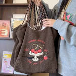 Tote Bag Factory - Autumn Winter Women's Lamb Fleece Cute Cherry Plush