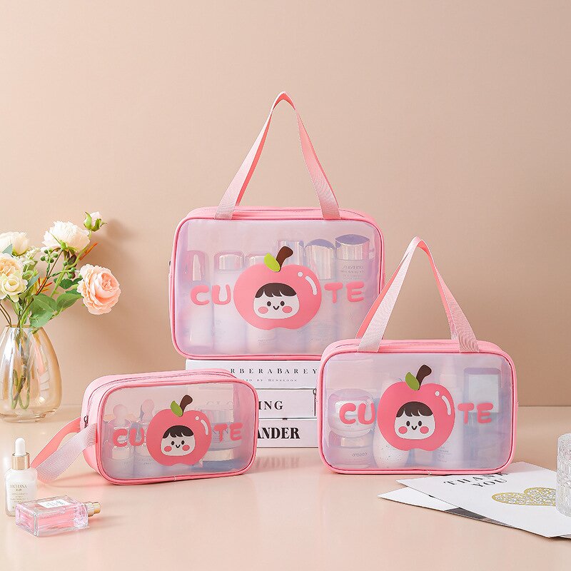Cosmetic Bag Set Factory - New Arrival Fruit Pattern Clear PVC Makeup