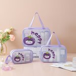 Cosmetic Bag Set Factory - New Arrival Fruit Pattern Clear PVC Makeup