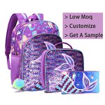 Backpack Set Factory - Girls Purple Sequin Mermaid 3-Piece OEM Set