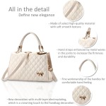Handbag Factory - Elegant White Quilted Bow Top Handle Crossbody