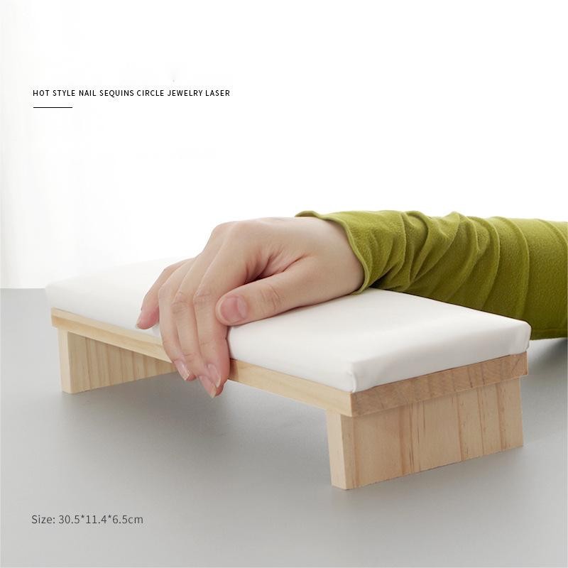 Nail Hand Pillow Manufacturer - Luxury PU Leather Wood Arm