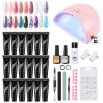 Nail Lamp Factory - New Style 18 Colors Crystal Extension Gel