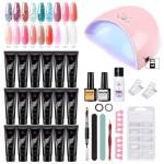 Nail Lamp Factory - New Style 18 Colors Crystal Extension Gel