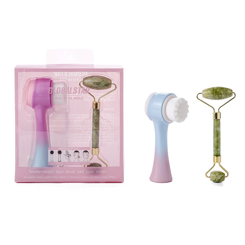 Face Cleaning Brush Manufacturer - Double-Sided Jade Roller Skin