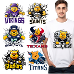 DTF Heat Transfer Manufacturer - NFL32 Team Cartoon Design