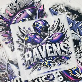 DTF Heat Press Transfer Factory - Custom Baltimore Ravens Logo