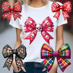 DTF Film Printed Patches Factory - Bow Design Heat Transfer