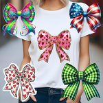 DTF Film Printed Patches Factory - Bow Design Heat Transfer