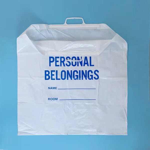 Patient Belonging Bag Factory - Disposable Rigid Snap Handle Bag