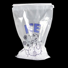 Ice Packaging Bag Factory - Clear White Drawstring Freezer Bag