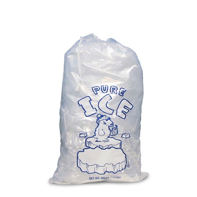 Ice Bag Manufacturer - Custom Gravure Printed LDPE Drawstring Bag