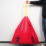 Biohazard Waste Bag Factory - 55 Gallon PE Drawstring Clinical Bag