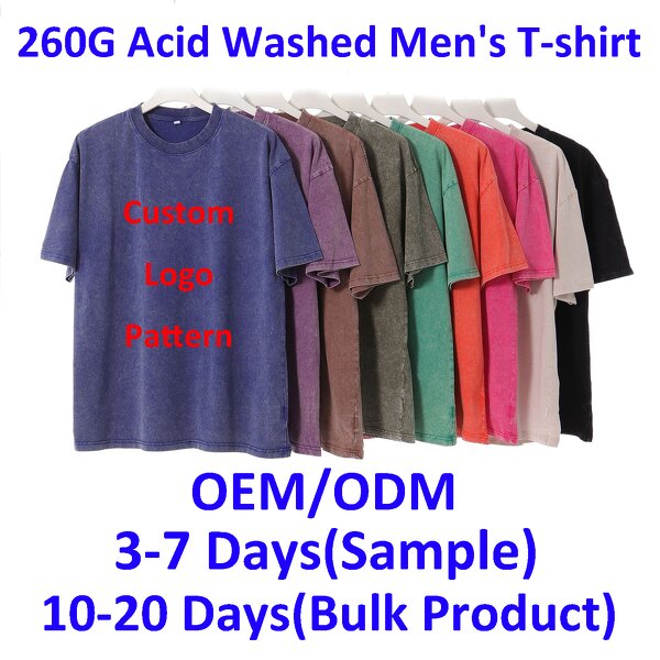 T-Shirt Factory - Hot Sale Custom Acid Washed Graphic Printing