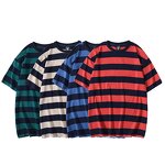 T-Shirt Factory - New Summer 100% Cotton Sporty Stripe Printed