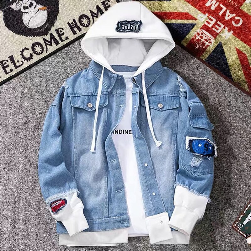 Denim Jacket Factory - New Hip Hop Hooded Jean Jackets Autumn Winter