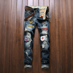 Jeans Factory - New High Quality Maker Dark Blue Ripped Slim Fit