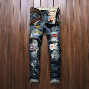 Jeans Factory - New High Quality Maker Dark Blue Ripped Slim Fit