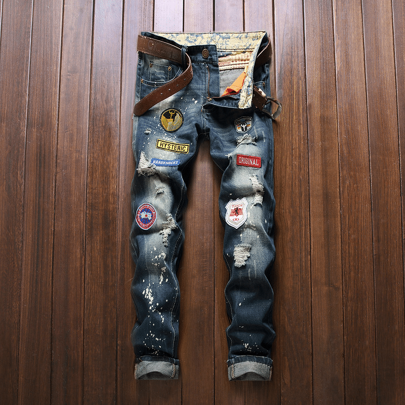 Jeans Factory - New High Quality Maker Dark Blue Ripped Slim Fit