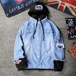 Denim Jacket Factory - New Hip Hop Hooded Jean Jackets Autumn Winter