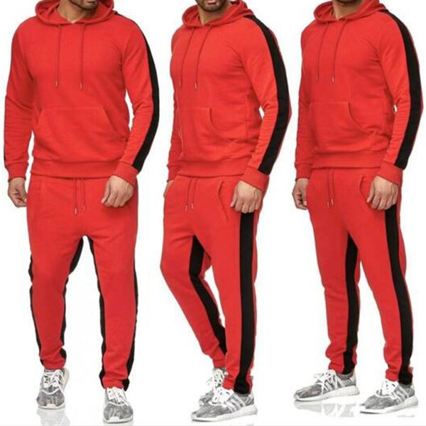 Sweatsuit Factory - High Quality Strip Contrast Color Sports Suit