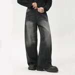 Jeans Factory - Wholesale New Denim Side Pocket Zipper Washed Loose