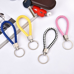 Key Chain Factory - Leather Rope with Woven Metal Pendant DIY